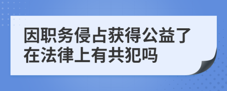 因職務(wù)侵占獲得公益了在法律上有共犯嗎