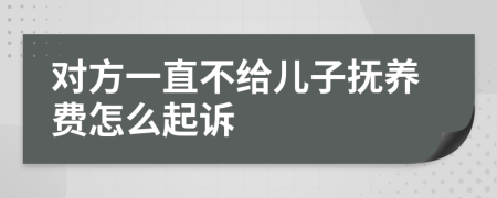 對(duì)方一直不給兒子撫養(yǎng)費(fèi)怎么起訴