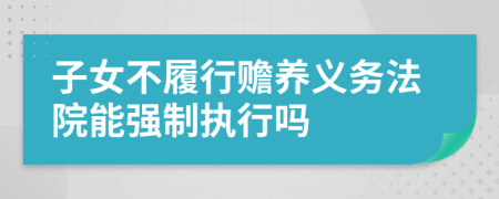 子女不履行贍養(yǎng)義務(wù)法院能強(qiáng)制執(zhí)行嗎