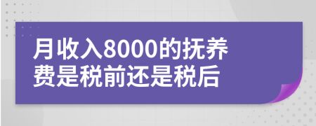 月收入8000的撫養(yǎng)費(fèi)是稅前還是稅后