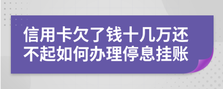 信用卡欠了錢(qián)十幾萬(wàn)還不起如何辦理停息掛賬