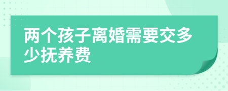 兩個孩子離婚需要交多少撫養(yǎng)費(fèi)