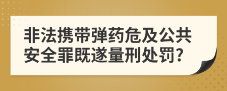 非法攜帶彈藥危及公共安全罪既遂量刑處罰?