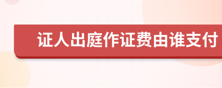 證人出庭作證費(fèi)由誰支付