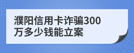 濮陽信用卡詐騙300萬多少錢能立案