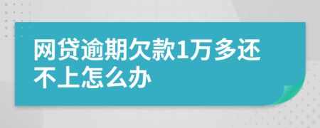 網(wǎng)貸逾期欠款1萬(wàn)多還不上怎么辦