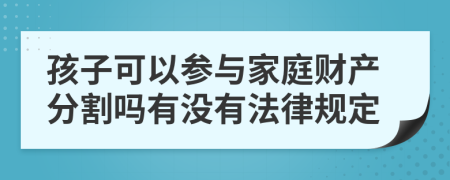 孩子可以參與家庭財產(chǎn)分割嗎有沒有法律規(guī)定