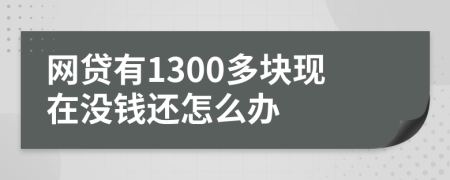 網(wǎng)貸有1300多塊現(xiàn)在沒錢還怎么辦