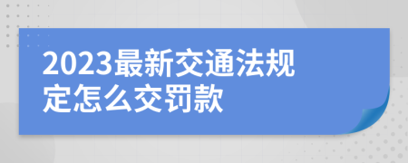 2023最新交通法規(guī)定怎么交罰款