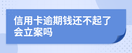 信用卡逾期錢還不起了會(huì)立案嗎