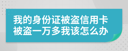 我的身份證被盜信用卡被盜一萬多我該怎么辦