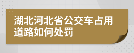 湖北河北省公交車占用道路如何處罰
