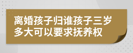 離婚孩子歸誰孩子三歲多大可以要求撫養(yǎng)權(quán)