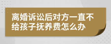 離婚訴訟后對方一直不給孩子撫養(yǎng)費(fèi)怎么辦