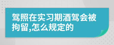 駕照在實習期酒駕會被拘留,怎么規(guī)定的