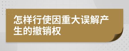 怎樣行使因重大誤解產(chǎn)生的撤銷權(quán)
