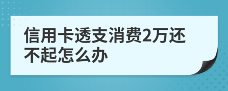 信用卡透支消費(fèi)2萬還不起怎么辦