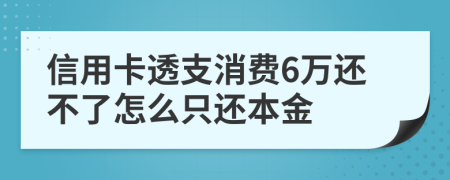 信用卡透支消費(fèi)6萬(wàn)還不了怎么只還本金