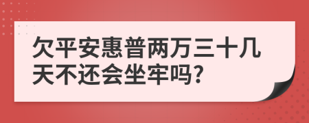 欠平安惠普兩萬三十幾天不還會坐牢嗎?