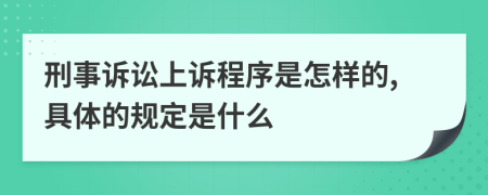 刑事訴訟上訴程序是怎樣的,具體的規(guī)定是什么