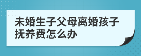 未婚生子父母離婚孩子撫養(yǎng)費怎么辦