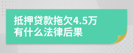 抵押貸款拖欠4.5萬有什么法律后果