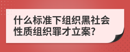 什么標(biāo)準(zhǔn)下組織黑社會性質(zhì)組織罪才立案?