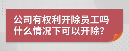 公司有權(quán)利開(kāi)除員工嗎什么情況下可以開(kāi)除？
