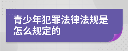 青少年犯罪法律法規(guī)是怎么規(guī)定的