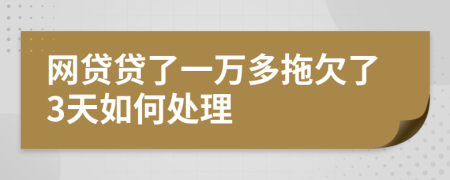 網(wǎng)貸貸了一萬多拖欠了3天如何處理
