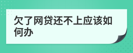 欠了網(wǎng)貸還不上應該如何辦