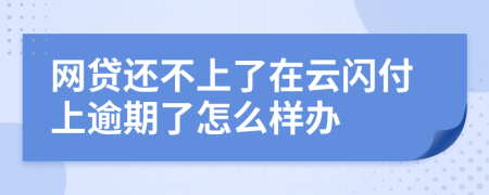 網(wǎng)貸還不上了在云閃付上逾期了怎么樣辦