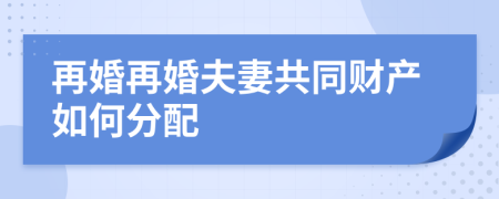 再婚再婚夫妻共同財產(chǎn)如何分配