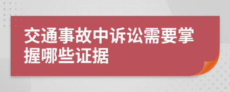 交通事故中訴訟需要掌握哪些證據(jù)