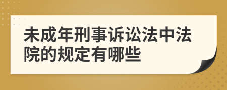 未成年刑事訴訟法中法院的規(guī)定有哪些