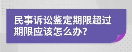 民事訴訟鑒定期限超過期限應(yīng)該怎么辦？