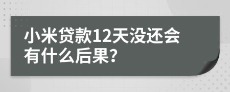 小米貸款12天沒(méi)還會(huì)有什么后果？