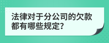 法律對于分公司的欠款都有哪些規(guī)定？