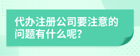 代辦注冊公司要注意的問題有什么呢？