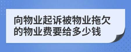 向物業(yè)起訴被物業(yè)拖欠的物業(yè)費要給多少錢