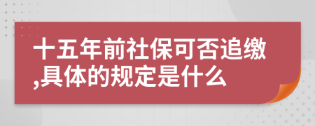 十五年前社?？煞褡防U,具體的規(guī)定是什么