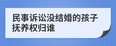 民事訴訟沒結(jié)婚的孩子撫養(yǎng)權(quán)歸誰