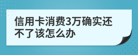 信用卡消費3萬確實還不了該怎么辦