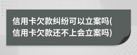 信用卡欠款糾紛可以立案嗎(信用卡欠款還不上會立案嗎)