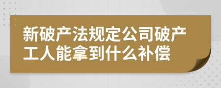 新破產(chǎn)法規(guī)定公司破產(chǎn)工人能拿到什么補(bǔ)償