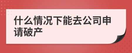 什么情況下能去公司申請破產(chǎn)