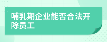 哺乳期企業(yè)能否合法開除員工