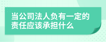 當公司法人負有一定的責任應該承擔什么