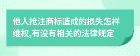 他人搶注商標(biāo)造成的損失怎樣維權(quán),有沒有相關(guān)的法律規(guī)定