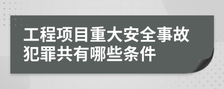 工程項(xiàng)目重大安全事故犯罪共有哪些條件